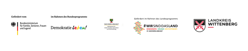 Förderlogos der Partnerschaft für Demokratie im Landkreis Wittenberg