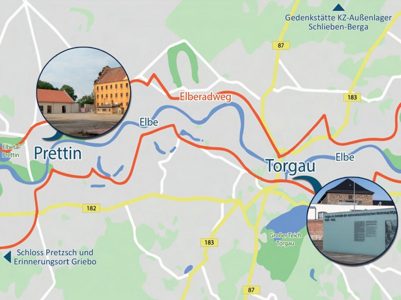 Kartenauszug: NS-Tatorte entlang der Elbe